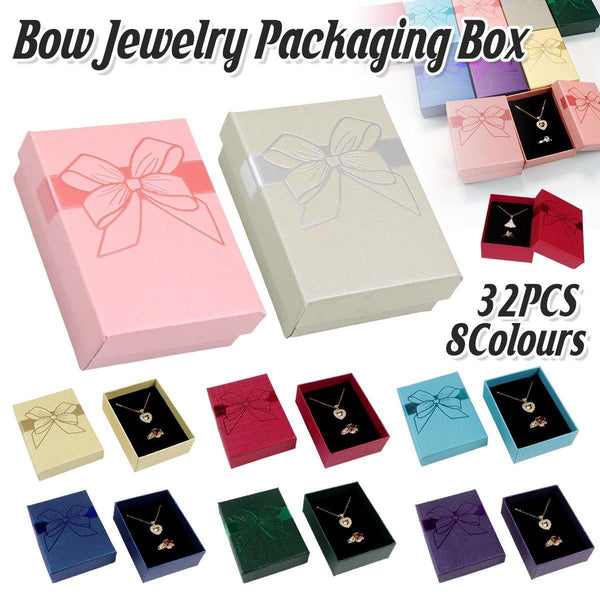 32Pcs Jewelry Storage Box Necklace Pendant Ring Organizer Gift Packaging Grey Jewellery Boxes