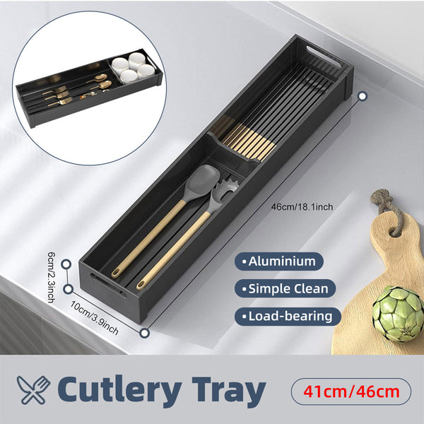 Kitchen Cabinet Drawer Cutlery Tray Utensil Organiser Insert Divider Storage 41X10cm Drawer Liners