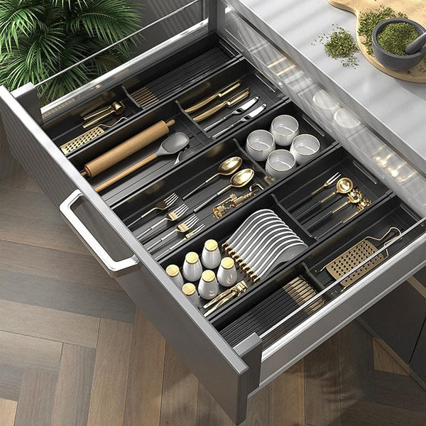 Kitchen Cabinet Drawer Cutlery Tray Utensil Organiser Insert Divider Storage 41X10cm Drawer Liners