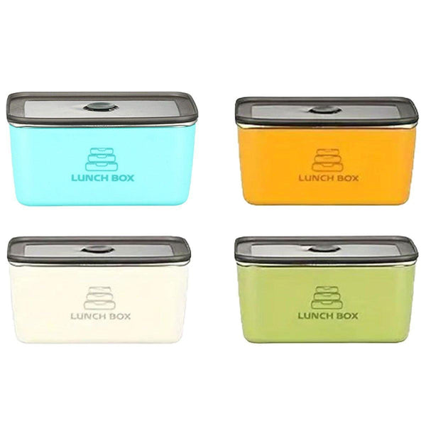 4Pcs Sealed Crisper Food Storage Container Set Bento Box Refrigerator Organizer Food Storage Containers