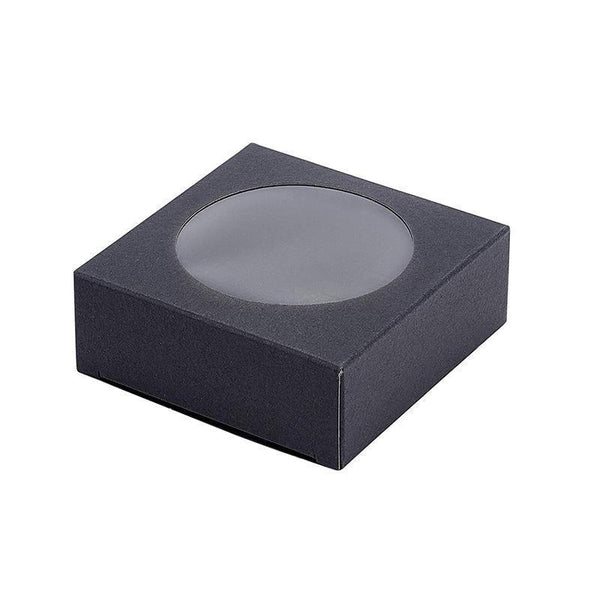 50Pcs Handmade Soap Paper Box Round Window Kraft Black White Candy Biscuit 9*9*1.5Cm Gift Boxes
