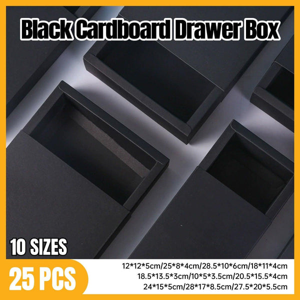 25X Black Kraft Paper Drawer Jewelry Package Necklace Bracelet Gift Box 20.5*15.5*4 25Pcs Jewellery Boxes