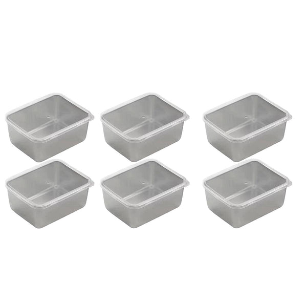6Pcs Stainless Steel Food Storage Box Refrigerator Crisper Rectangle Container Food Storage Containers
