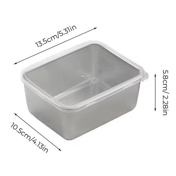 6Pcs Stainless Steel Food Storage Box Refrigerator Crisper Rectangle Container Food Storage Containers