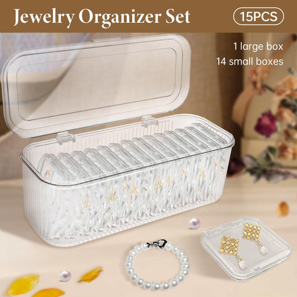 15Pcs Transparent Storage Box Jewelry Organizer Bracelet Necklace Anti Oxidation Jewellery Boxes