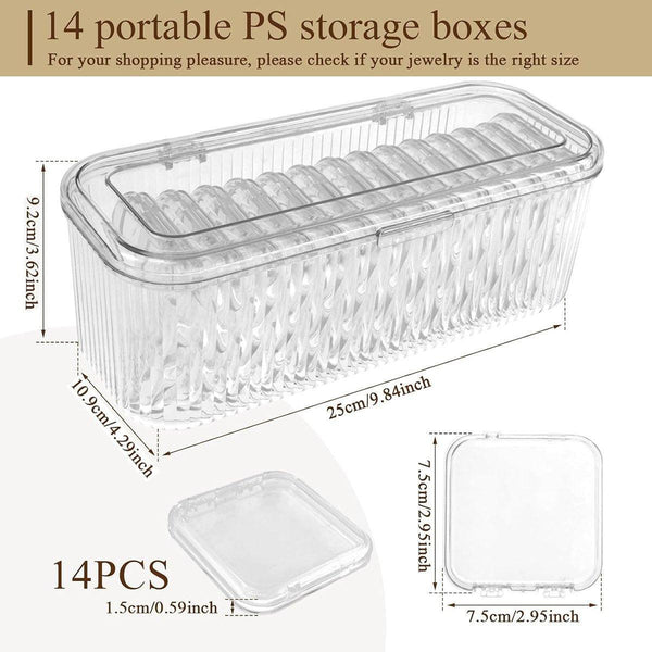 15Pcs Transparent Storage Box Jewelry Organizer Bracelet Necklace Anti Oxidation Jewellery Boxes
