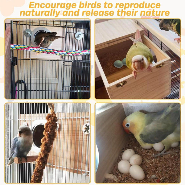Natural Breeding Box Durable Parrot Hatching Nesting For Birds Bird Cages