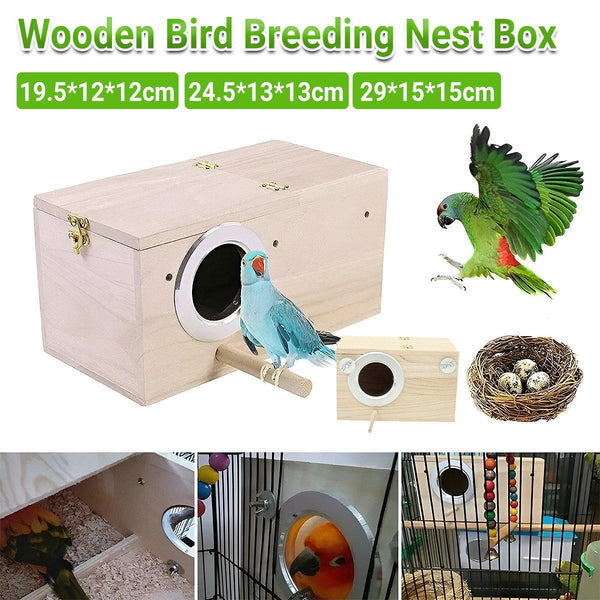 Nest Bird Breeding Box Parakeet Parrot atiel Cage Nesting House S M L Small 19.5 12 X 12Cm Bird Houses