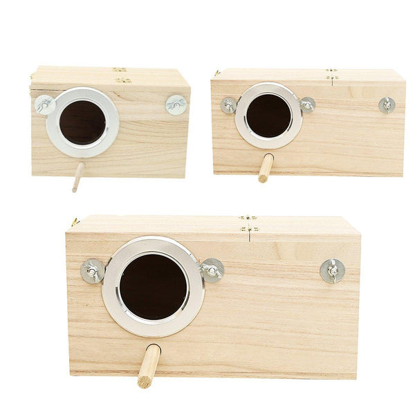 Nest Bird Breeding Box Parakeet Parrot atiel Cage Nesting House S M L Small 19.5 12 X 12Cm Bird Houses