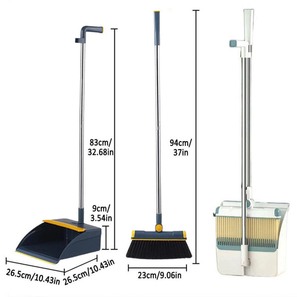 Folding Broom Dustpan Set Rotating Household Sweeping Hair Removal Cleaning Tool White Mops Brooms & Scrubbers