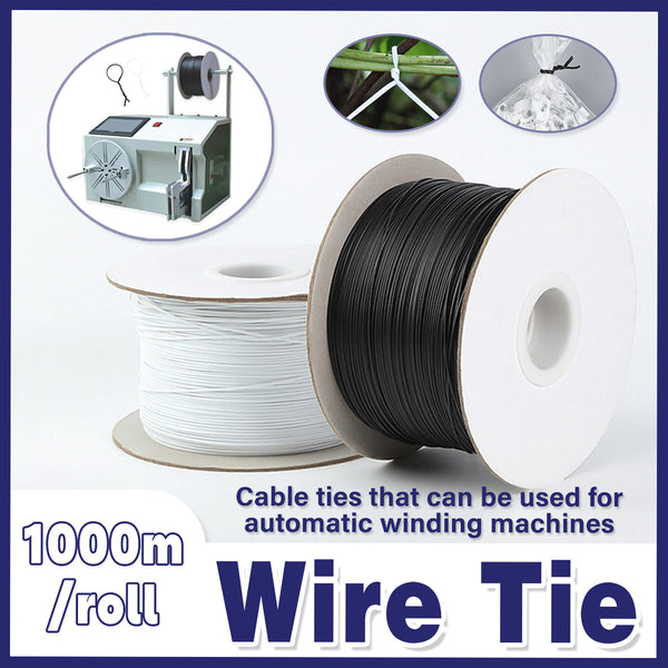 1000M Coiled Tie Wire Elliptical Binding Garden Plant Cable Roll For Home Black Other Plant Care & Accessories