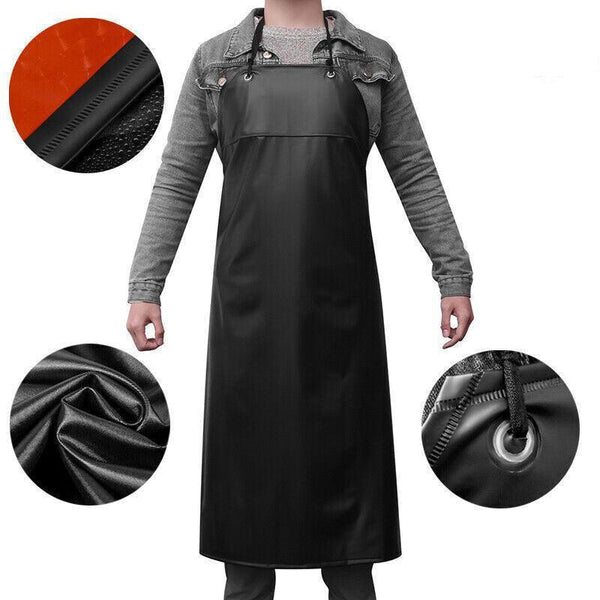 Waterproof Apron Pvc Chef Butcher Work Heavy Duty Royal Black Aprons