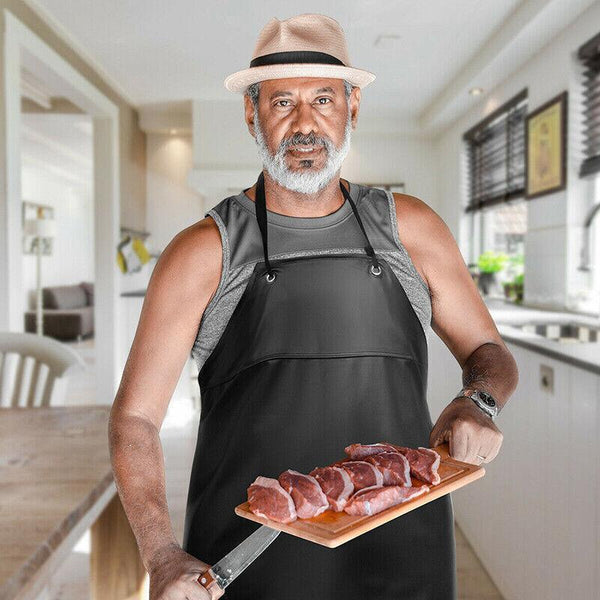 Waterproof Apron Pvc Chef Butcher Work Heavy Duty Royal Black Aprons