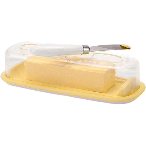 Square Butter Box With Knife Cheese Storage Container Cutting Tray For Kitchen Butter Dishes
