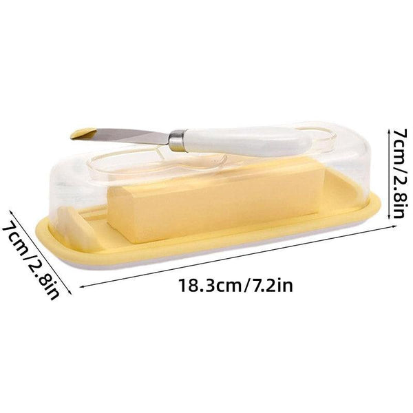Square Butter Box With Knife Cheese Storage Container Cutting Tray For Kitchen Butter Dishes