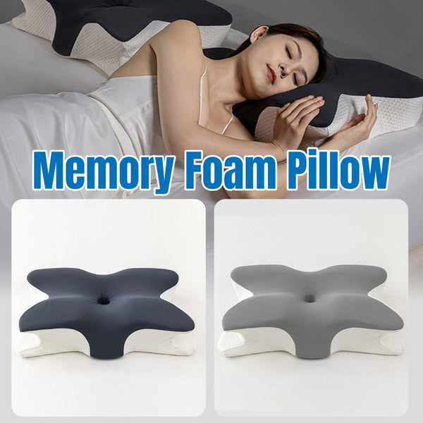 Memory Foam Butterfly Pillow Neck Support Slow Rebound Cervical Dark Grey Seat & Posture Cushions