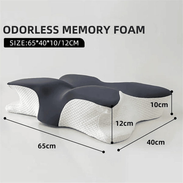 Memory Foam Butterfly Pillow Neck Support Slow Rebound Cervical Dark Grey Seat & Posture Cushions