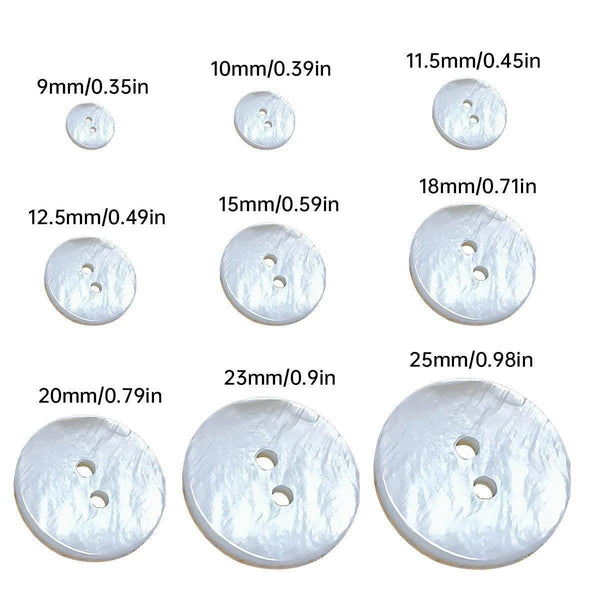 20Pcs White Shirt Buttons Round Two Eyes Sewing Craft Diy Clothing Supplies 10Mm Other Sewing