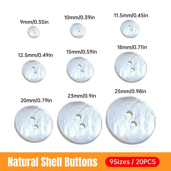 20Pcs White Shirt Buttons Round Two Eyes Sewing Craft Diy Clothing Supplies 12.5Mm Badge & Button Makers