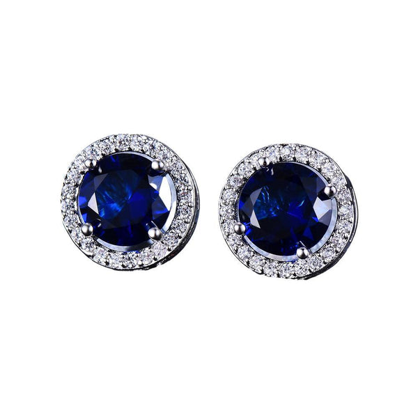 Female Round Zircon Stud Full Diamond Boucle Big Hollow Cubic Gift Colourful Earrings