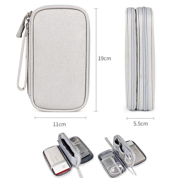 Electronic Accessories Cable Bag Organizer Travel Pouch Storage Cases Charger Navy Storage Bags