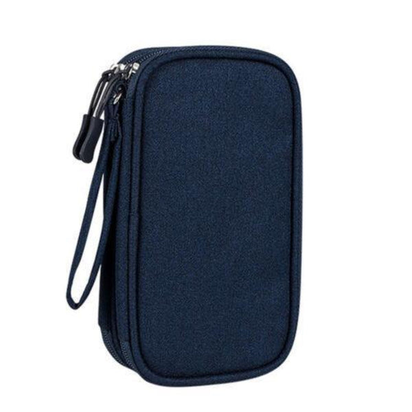 Electronic Accessories Cable Bag Organizer Travel Pouch Storage Cases Charger Navy Storage Bags