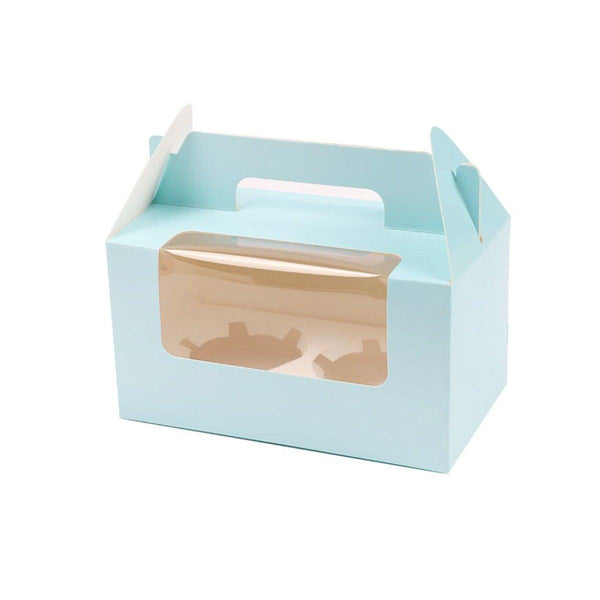 25Pcs Cupcake Packaging Box With Transparent For Easy Opening Brown 2Cup Baking Cups & Cases