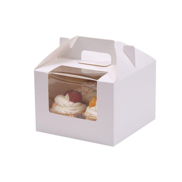 25Pcs Cupcake Packaging Box With Transparent For Easy Opening Brown 2Cup Baking Cups & Cases