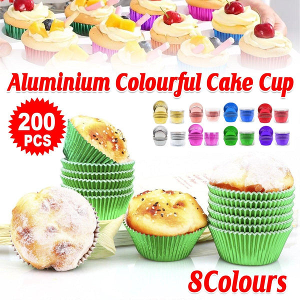 200 Pcs Colored Baking Paper Cupcake Trays Muffin Liners For Party Pink Baking Cups & Cases