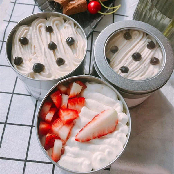 10Pcs Open Cake Tin Box Bakery Biscuit Packaging Storage Set Silver Baking Cups & Cases