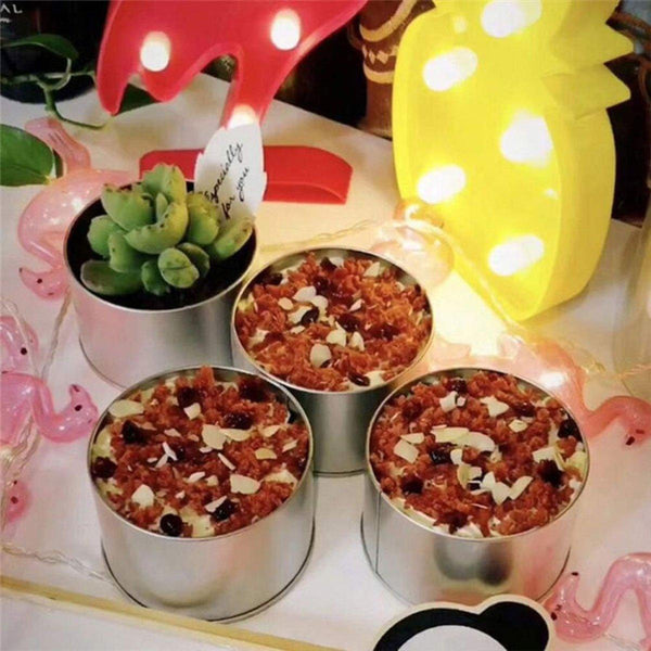 10Pcs Open Cake Tin Box Bakery Biscuit Packaging Storage Set Silver Baking Cups & Cases