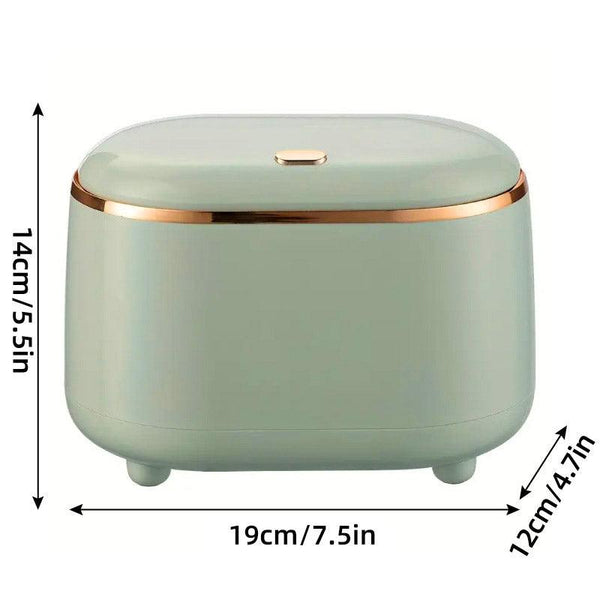 Small Desktop Trash Can Oval Pop Up Lid Rubbish Bin Waste Organizer Container Green Rubbish Bins