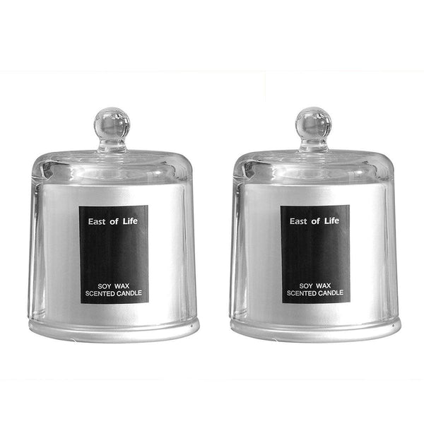 2Pcs Smokeless Glass Aromatherapy Scented Gift Set For Relaxation Lime Basil Candles