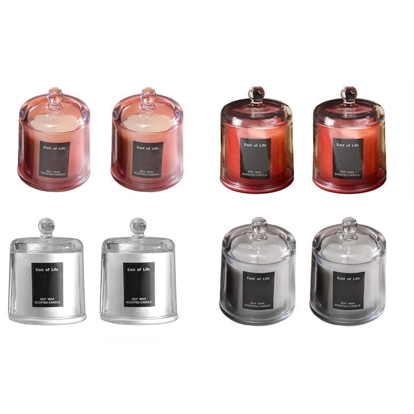 2Pcs Smokeless Glass Aromatherapy Scented Gift Set For Relaxation Velvet Rose Candles