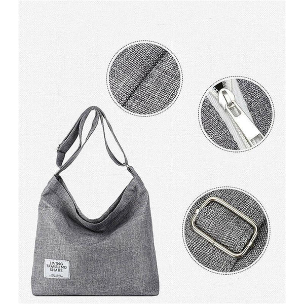 Womens Large Canvas Handbag Ladies Travel Messenger Shoulder Bag Hobo Tote Purse Black Women's Bags & Handbags