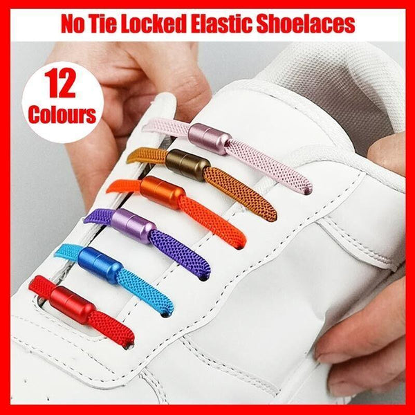 No Tie Locked Elastic Shoelace Lace Lazy Laces Sports Sneakers Light Blue Shoe Laces