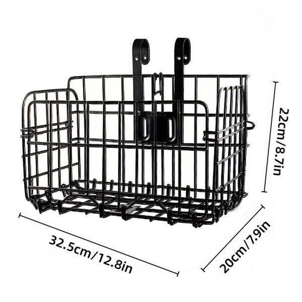 Foldable Bicycle Basket Front And Rear Hanging Storage Rack Bike Accessories Black Carrier & Pannier Racks