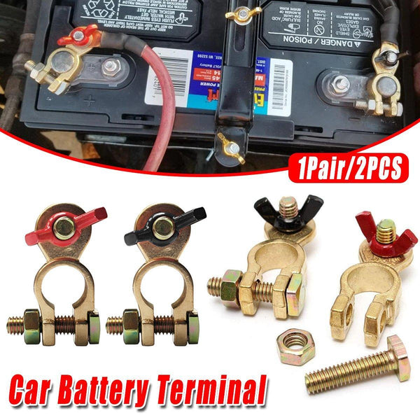 2Pcs Car Battery Clamp Connector Heavy Duty Cable Head Terminal Kit Battery Testers