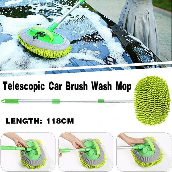 New Telescopic Car Brush Wash Soft Care Mop Vehicle Cleaning Window Adjustable Green Other Automotive Care Supplies