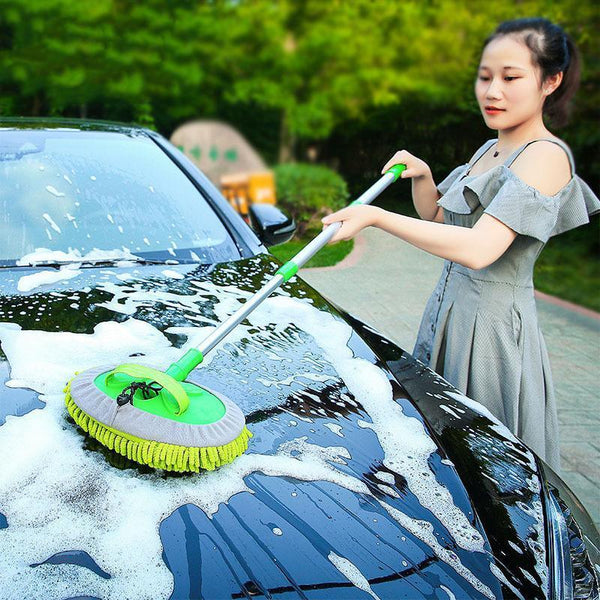 New Telescopic Car Brush Wash Soft Care Mop Vehicle Cleaning Window Adjustable Green Other Automotive Care Supplies
