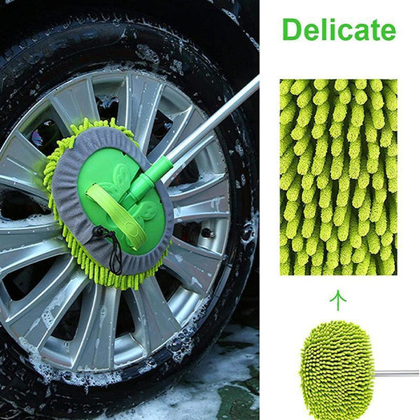 New Telescopic Car Brush Wash Soft Care Mop Vehicle Cleaning Window Adjustable Green Other Automotive Care Supplies
