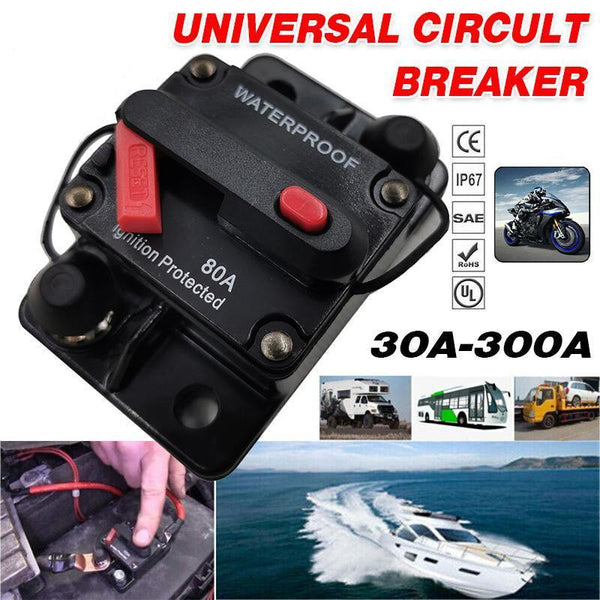 Waterproof Car Circuit Breaker Fuse Reset 30 300A Amp 12V 48V Dc Boat Ip67 100A Circuit Breakers
