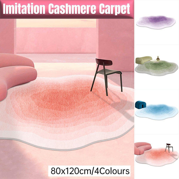 Shaped Cashmere Carpet Living Room Full Blanket Cloakroom Dressing Table Blue Rugs