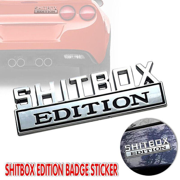 Funny Car Emblem Badge Sticker 8X3cm Metal Self Adhesive For Rear Boot Or Window Bumpers