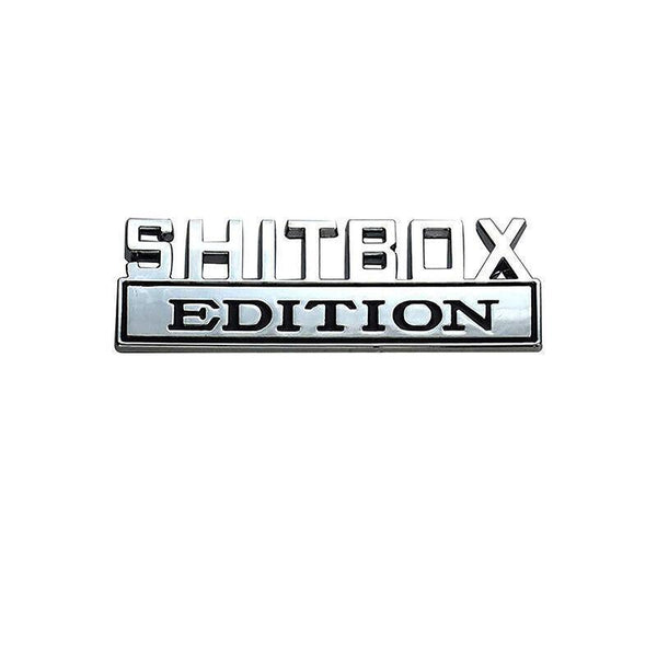 Funny Car Emblem Badge Sticker 8X3cm Metal Self Adhesive For Rear Boot Or Window Bumpers