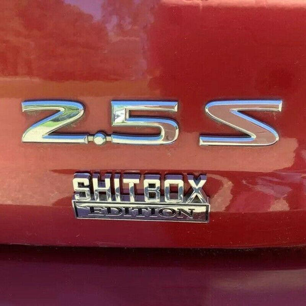 Funny Car Emblem Badge Sticker 8X3cm Metal Self Adhesive For Rear Boot Or Window Bumpers