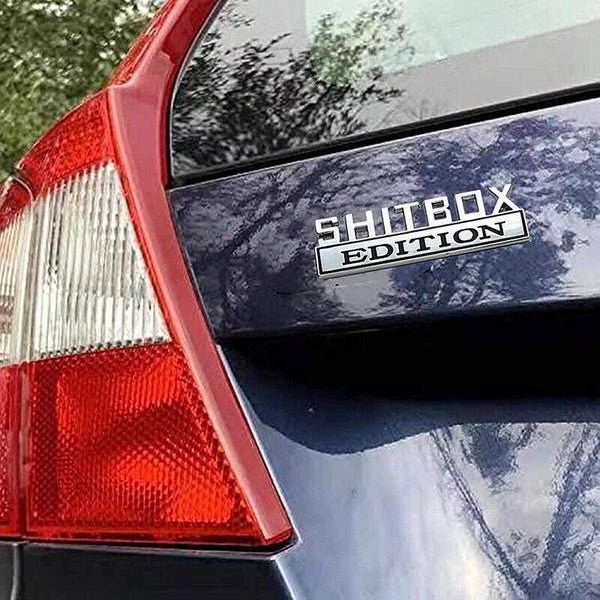 Funny Car Emblem Badge Sticker 8X3cm Metal Self Adhesive For Rear Boot Or Window Bumpers