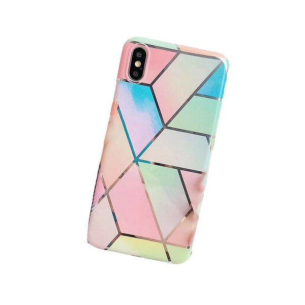 Rainbow Case For Iphone 14 13 12 11 Pro Max Xr Xs Marble Phone Shockproof Cover Silicone Cases Covers & Skins