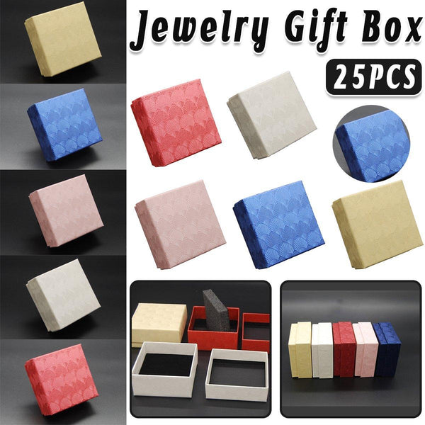25X Jewelry Gift Boxes Shell Pattern 7.5Cm Small Giftbox Empty With Foam Pink Jewellery Boxes