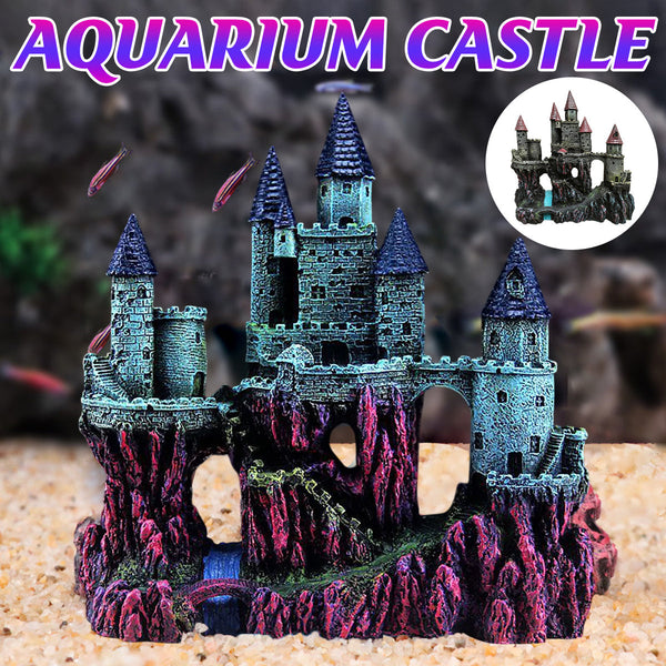Aquarium Castle Ornament Fish Tank Decoration Medieval Style Resin Home B Aquariums